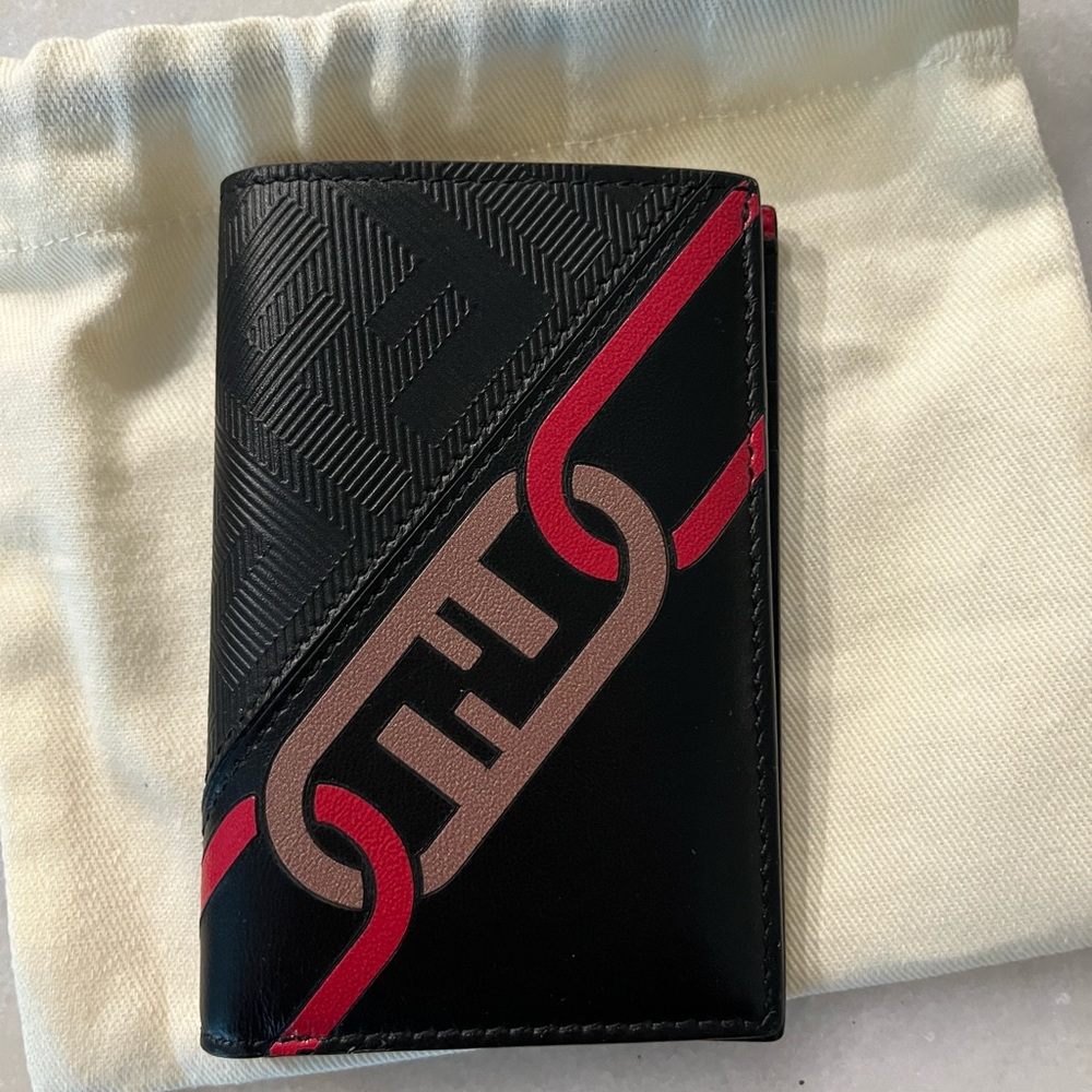 Fendi O’Lock Vertical Card Case in calfskin leather.